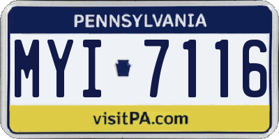 PA license plate MYI7116