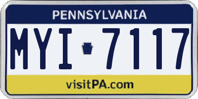 PA license plate MYI7117