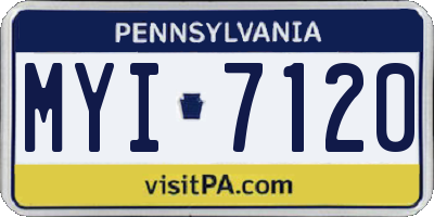 PA license plate MYI7120