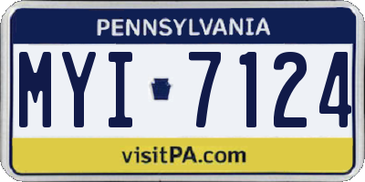 PA license plate MYI7124