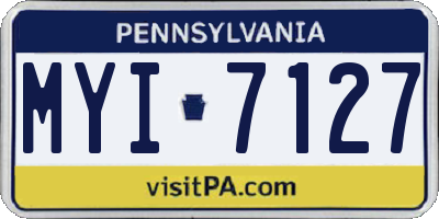 PA license plate MYI7127
