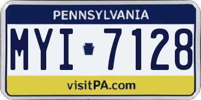 PA license plate MYI7128