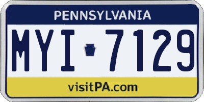 PA license plate MYI7129