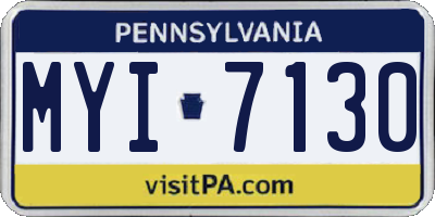 PA license plate MYI7130