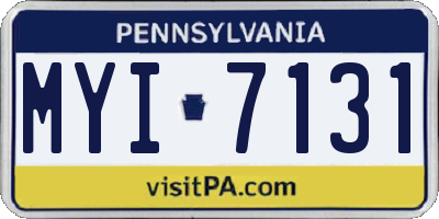 PA license plate MYI7131