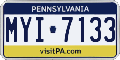 PA license plate MYI7133
