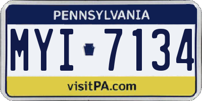 PA license plate MYI7134