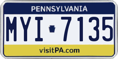 PA license plate MYI7135