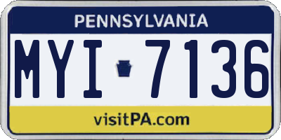 PA license plate MYI7136