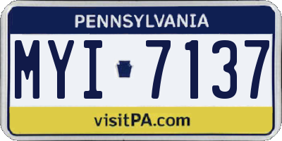 PA license plate MYI7137
