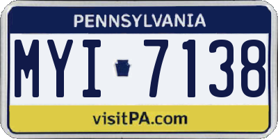PA license plate MYI7138