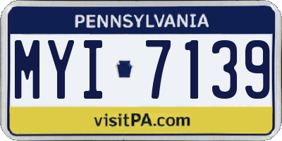 PA license plate MYI7139