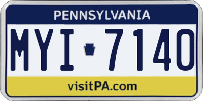 PA license plate MYI7140