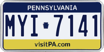PA license plate MYI7141