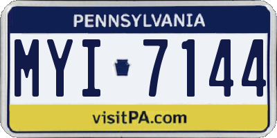 PA license plate MYI7144