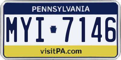 PA license plate MYI7146