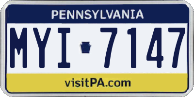 PA license plate MYI7147