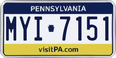 PA license plate MYI7151