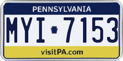 PA license plate MYI7153