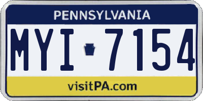 PA license plate MYI7154