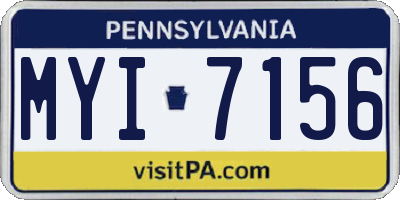 PA license plate MYI7156