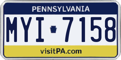 PA license plate MYI7158