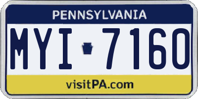 PA license plate MYI7160