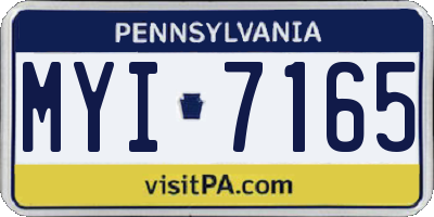 PA license plate MYI7165