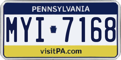 PA license plate MYI7168
