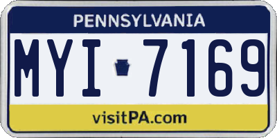 PA license plate MYI7169