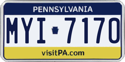 PA license plate MYI7170
