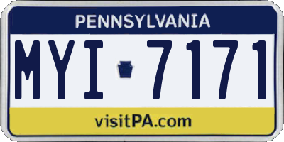 PA license plate MYI7171