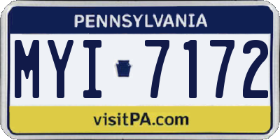 PA license plate MYI7172