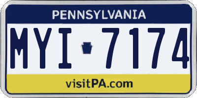 PA license plate MYI7174