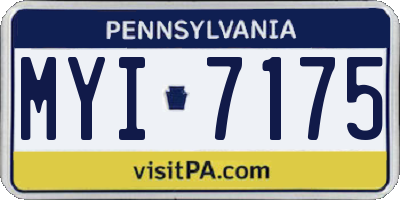 PA license plate MYI7175