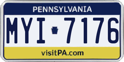 PA license plate MYI7176
