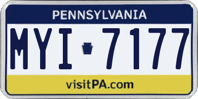 PA license plate MYI7177