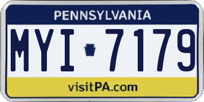 PA license plate MYI7179