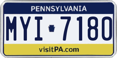PA license plate MYI7180