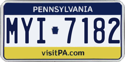 PA license plate MYI7182