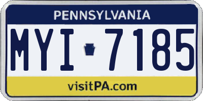 PA license plate MYI7185