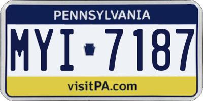 PA license plate MYI7187