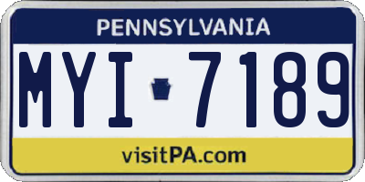 PA license plate MYI7189