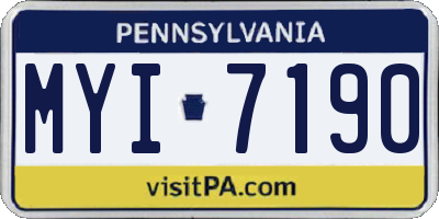 PA license plate MYI7190