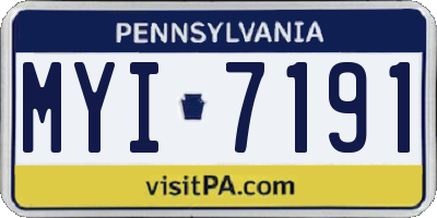 PA license plate MYI7191
