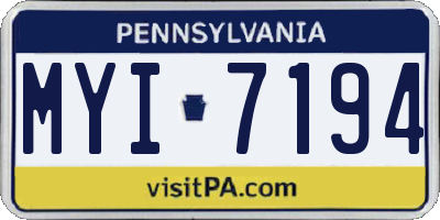 PA license plate MYI7194
