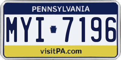 PA license plate MYI7196