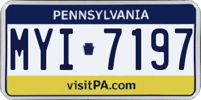 PA license plate MYI7197