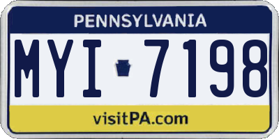 PA license plate MYI7198