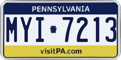 PA license plate MYI7213
